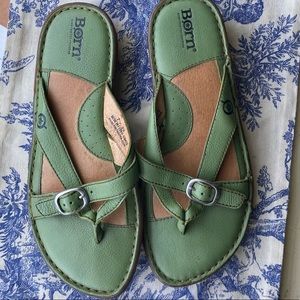 Born Green Sandals with Buckle Strap